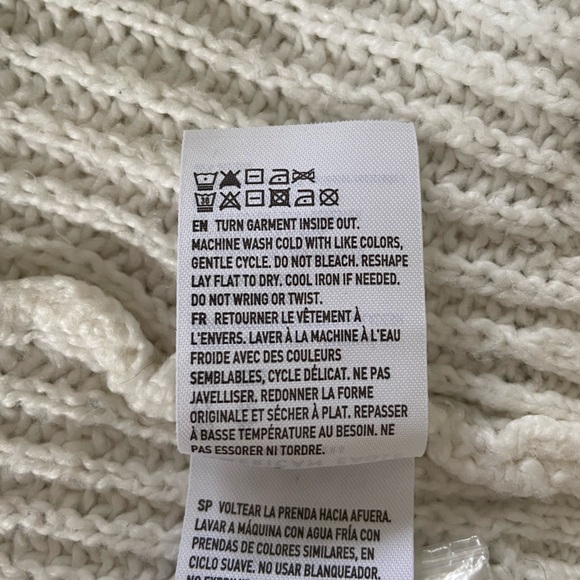 American Eagle Cable Knit Cardigan Varsity Sweater Preppy Nautical Oversized XL - Picture 16 of 16